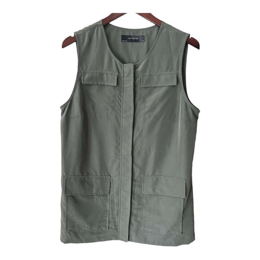 The Limited Lightweight Sleeveless Green Vest Size L NWT